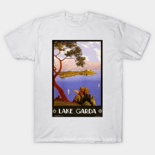 Lake Garda, Italy Vintage Travel Poster Design T-Shirt